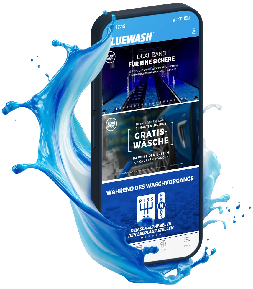 Bluewash App und Waschservices – Funktionsübersicht