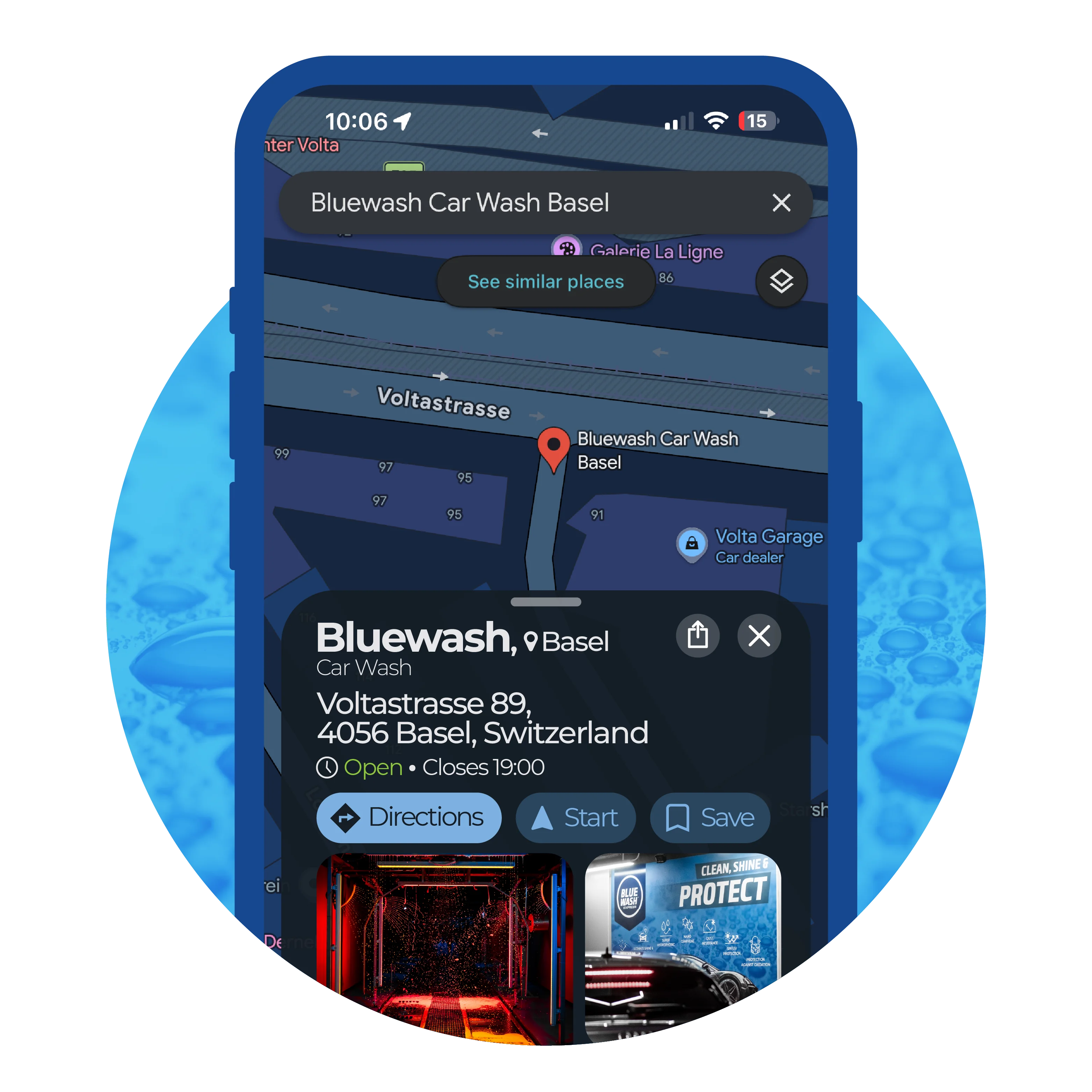 Bluewash App, Schritt 4: Bluewash besuchen